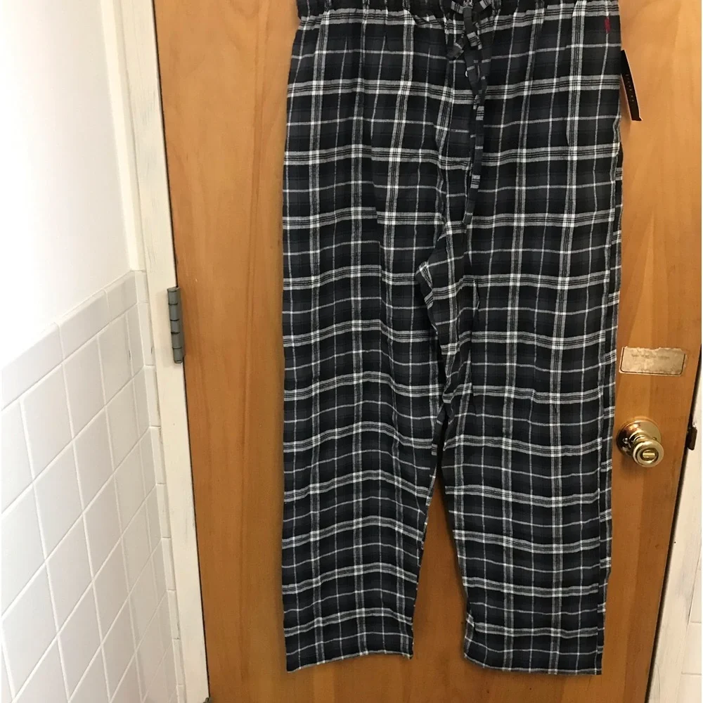 Polo Ralph Lauren Men’s black/ white/ grey plaid Pajama bottom - sz XL - NWT